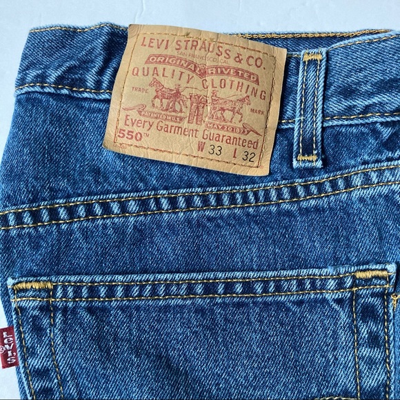 Men’s Levi’s 550 Relaxed Fit Blue Jeans 33 x 32 - Picture 5 of 6